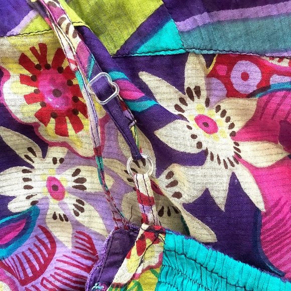 K Derhy Embroidered Floral Boho Cotton Dress - Picture 8 of 13